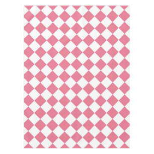 Pink White Diamond Chequered Pattern Tablecloth