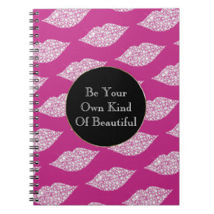 Pink White Diamond Lips Notebook