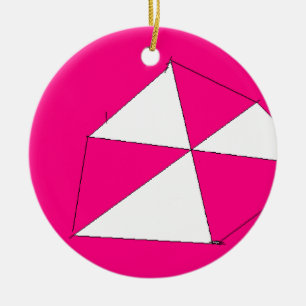 Pink White Digital Painting, Kids Art Ceramic Ornament