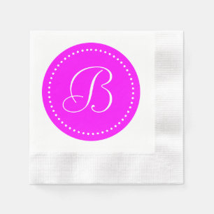Pink/White Dot Monogram Napkin