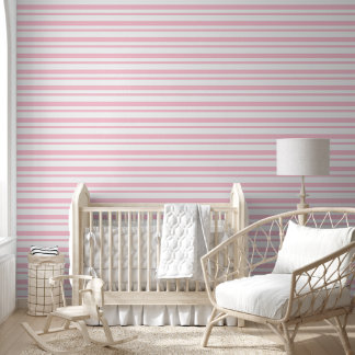 Pink White Elegant Stripes Wallpaper