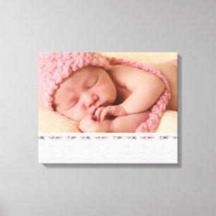 Pink White Eyelet Lace Baby Girl Canvas Portrait Print