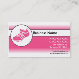 Pink white fade sports shoe business cards