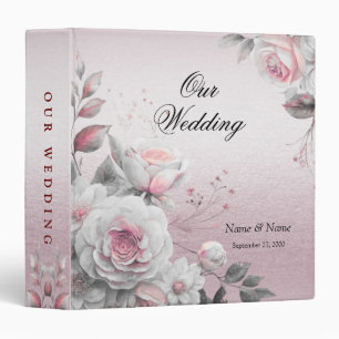 Pink White Floral Album Binder