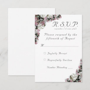Pink & White Floral Catholic Wedding Response Card