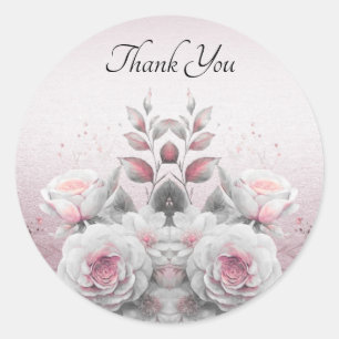 Pink White Floral Sticker