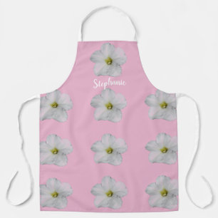 Pink White Floral Wedding Bridesmaid Flowergirl Apron