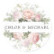 Pink White Floral Wedding Envelope Seal
