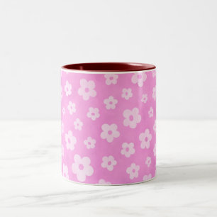 Pink & white flowers coffee & tea mug