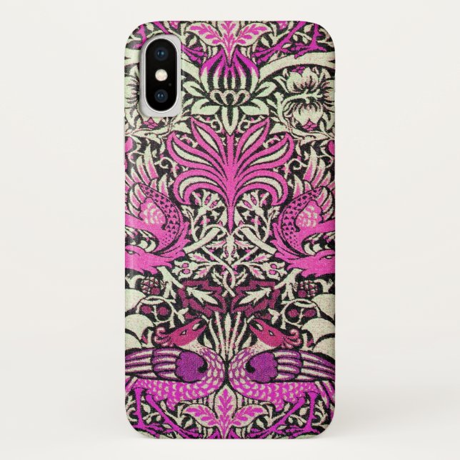 PINK WHITE FLOWERS,PEACOCKS AND DRAGONS Case-Mate iPhone CASE (Back)