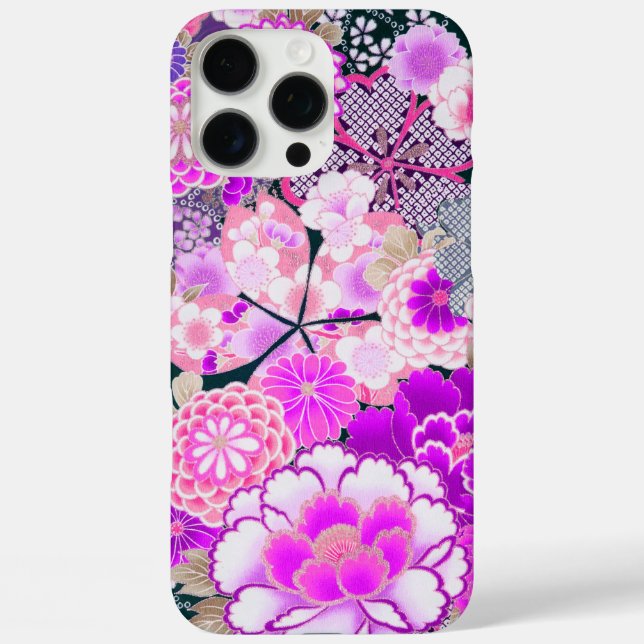 PINK WHITE FLOWERS Peony,Roses Japanese Floral Cas Case-Mate iPhone Case (Back)