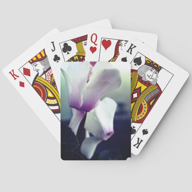 Pink White  Flowers Photo Classic Playing Cards (Back)