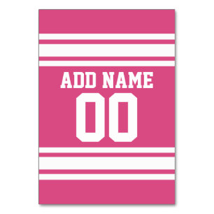 Pink White Football Jersey Custom Name Number Table Number