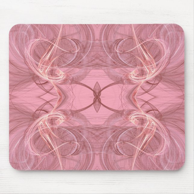Pink & White Fractal Mousepad (Front)