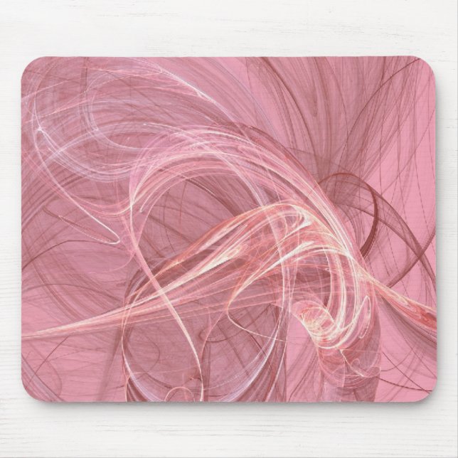 Pink & White Fractal Mousepad (Front)