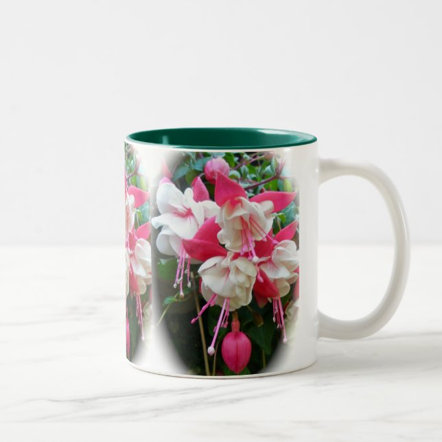 Pink & White Fuschia Mug (Right)