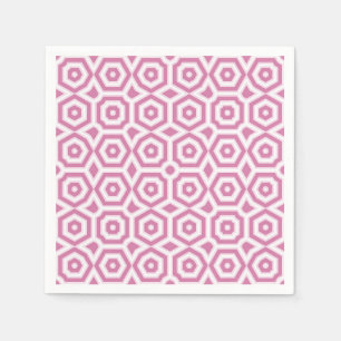 pink white geometric pattern art deco  napkin