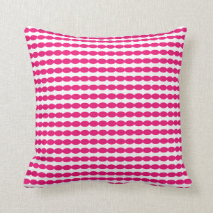 Pink White Geometric Pearl Patterns Custom Colours Throw Pillow