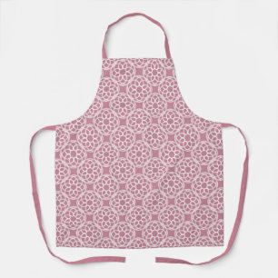 Pink White Geometric Seamless Pattern Apron