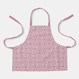 Pink White Geometric Seamless Pattern Apron