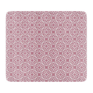 Pink White Geometric Seamless Pattern Cutting Board