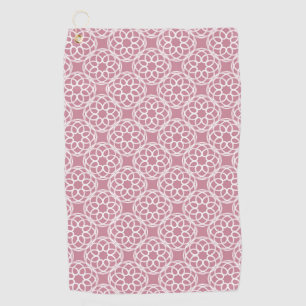 Pink White Geometric Seamless Pattern Golf Towel
