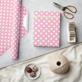 Pink & White Girl Baby Shower Wrapping Paper