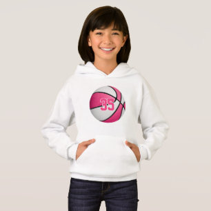 pink white girls jersey number basketball