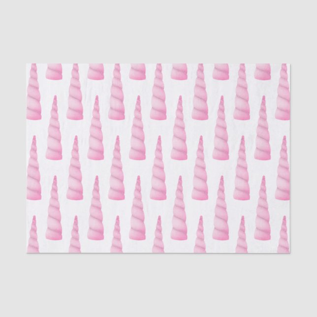 Pink White Glam Unicorn Birthday Tissue Paper (Front)