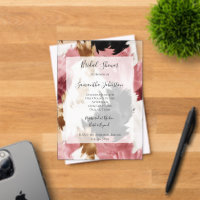 Pink White Gold Black Abstract Bridal Shower