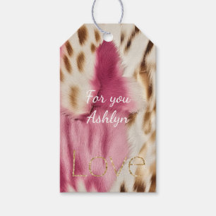 Pink White Gold Southwest Cowgirl Glitter Love Gift Tags