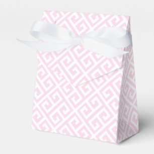 Pink & White Greek Key Pattern Favour Box