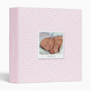 Pink & White Greek Key Photo Binder