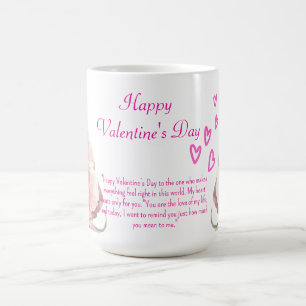 Pink White Green Elegant Valentine Coffee Mug