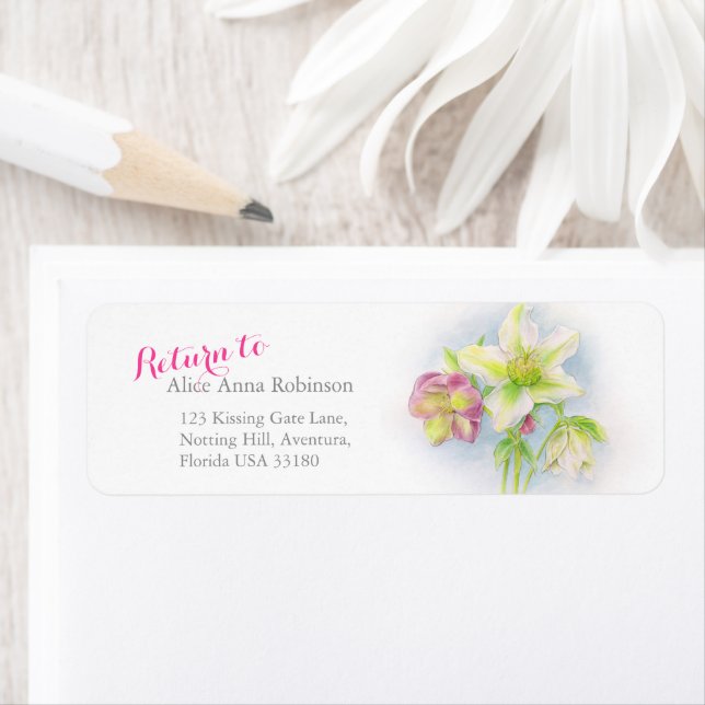 Pink white green hellebore Spring wedding (Insitu)