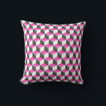 Pink White Grey Shaded 3D Look Cubes Throw Pillow<br><div class="desc">Pink White Grey Shaded 3D Look Cubes   
 Pink,  white and grey shaded 3D look Cubes.  
 2013 ©FantabulousPatterns All rights reserved</div>