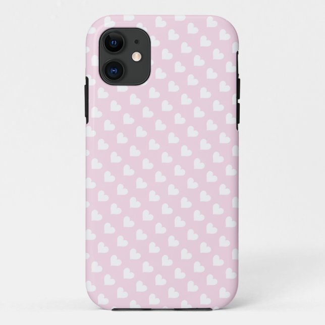 Pink & White Heart Pattern iPhone 5 Case (Back)