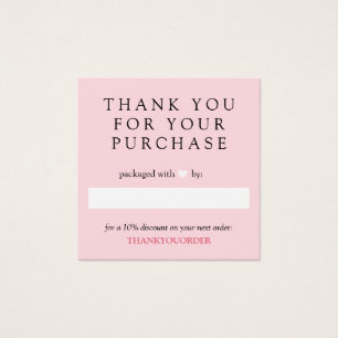 Pink White Heart Thank You For Order