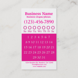 Pink white hole punch appointment card
