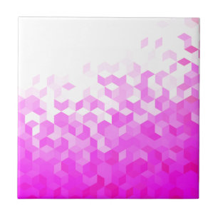 Pink White Honeycomb Pattern - Choose Colours Tile
