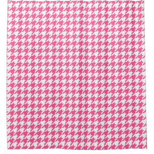 Pink White Houndstooth Check Design 