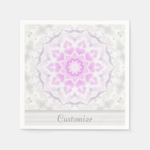 Pink & White Lacy Kaleidoscope Hearts Napkins