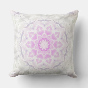 Pink & White Lacy Kaleidoscope Hearts Pillow 2