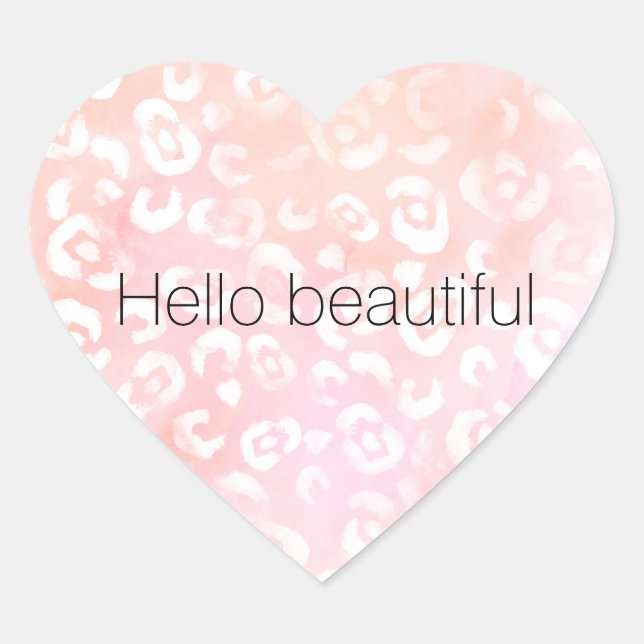 Pink White Leopard Gold Glitter   Heart Sticker (Front)