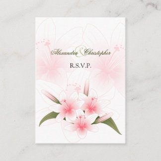 Pink & White Lilies RSVP Minicard Enclosure Card