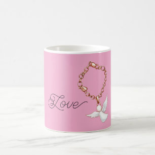 Pink White Love Angel Coffee Mug