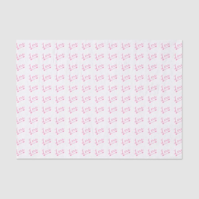 Pink & White Love Arrow Valentine's Day Tissue Paper (Front)