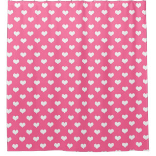 Pink White Love Heart Pattern Design 