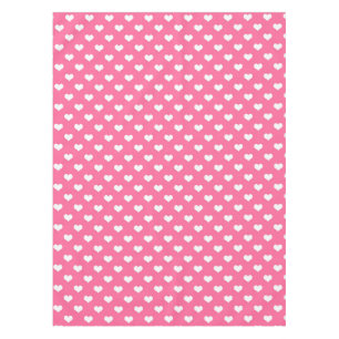 Pink White Lovely Hearts Design  Tablecloth
