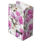 Pink & White Magnolia Blossom Watercolor Pattern